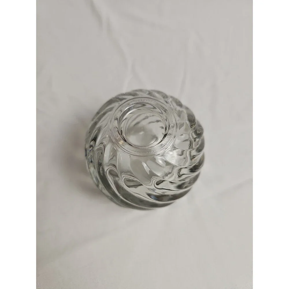 Partylite Illusions Swirl Clear Glass Votive Tealight Candle Holder P0463